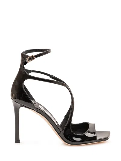 Jimmy Choo Azia 95 Paintt Mini Sandal In Black