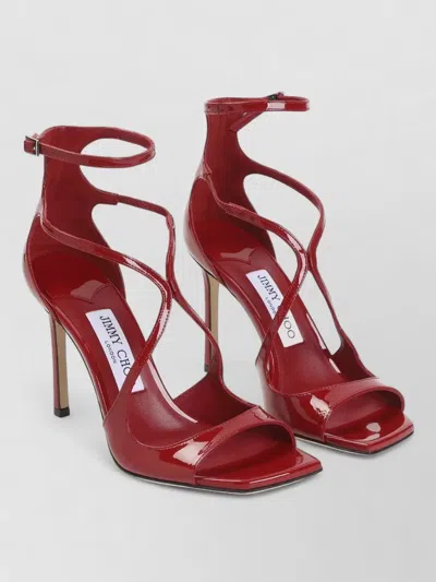 Jimmy Choo Azia 95 Patent Leather Heeled Sandals In Burgundy