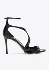 Jimmy Choo Womens Black Azia 110 Strappy Patent Leather Sandals
