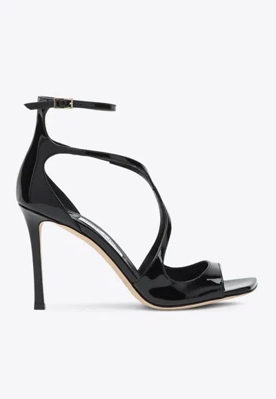 JIMMY CHOO AZIA 95 PATENT LEATHER SANDALS