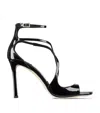 Jimmy Choo Womens Black Azia 110 Strappy Patent Leather Sandals In Black