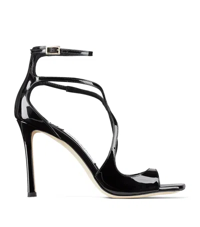 JIMMY CHOO AZIA 95 PATENT LEATHER SANDALS