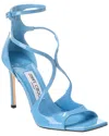 Jimmy Choo Azia 75mm Patent-leather Sandals In Blue