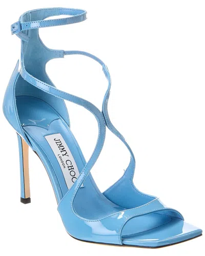 Jimmy Choo Azia 95 Patent Sandal In Blue