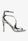 Jimmy Choo Azia 95 Sandals In Python Print Leather In Beige