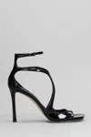 Jimmy Choo Womens Black Azia 110 Strappy Patent Leather Sandals In Black