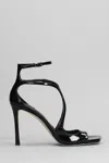 Jimmy Choo Womens Black Azia 110 Strappy Patent Leather Sandals