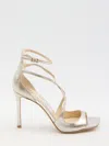 Jimmy Choo Metallic Finish Strappy High-heeled Sandals In Neutral