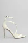 Jimmy Choo Azia 95 Patent Leather Sandals In Beige