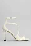 Jimmy Choo Azia Sandals In Milk White Patent Leather In Beige