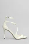 Jimmy Choo Azia 95 Patent Leather Sandals In Beige