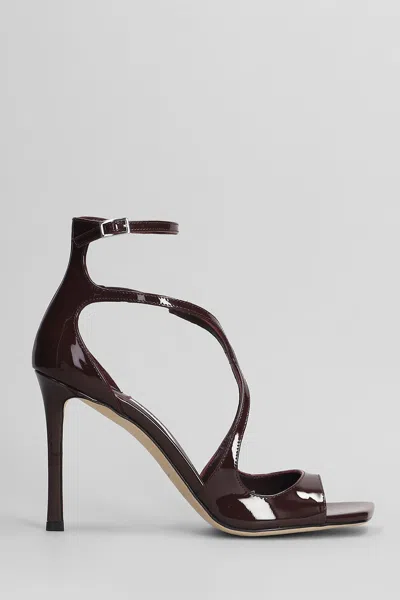 Jimmy Choo Azia 95 Sandals In Bordeaux Patent Leather In Burgundy