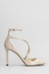 Jimmy Choo Azia 95 Sandals In Gold Leather In Gold