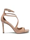 Jimmy Choo Patent Leather Azia 95 Sandals In Pink