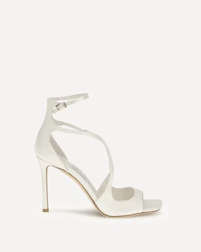 Jimmy Choo White Lamb Ovis Aries Aries Stiletto Heel Sandals In Animal Print