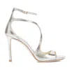 Jimmy Choo Gleaming Open-toe Sandals With Delicate Ankle Strap In White