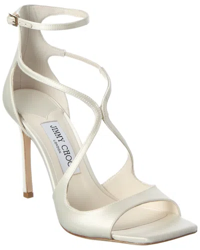 Jimmy Choo Azia 75 Metallic Leather Sandals In Gold