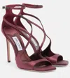 Jimmy Choo Azia 95 Satin Sandals In Purple