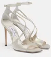 Jimmy Choo Azia 95 Satin Sandals In Silver