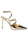 Jimmy Choo 95mm Azia Patent Leather Pumps In Gold