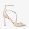 Jimmy Choo Azia 95 Patent Sandal In Soft Gold