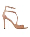 Jimmy Choo Patent Leather Azia 95 Sandals In Nude