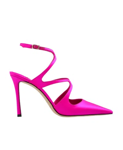 JIMMY CHOO AZIA 95MM SATIN PUMPS