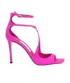 Jimmy Choo Azia 95 Sandals In Satin In Pink
