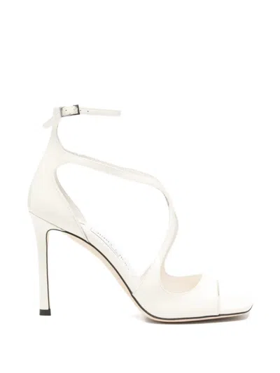 Jimmy Choo Azia 95 Patent Leather Sandals In Neutral