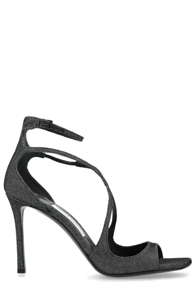 Jimmy Choo Square-headed High-heeled Sandals In Black