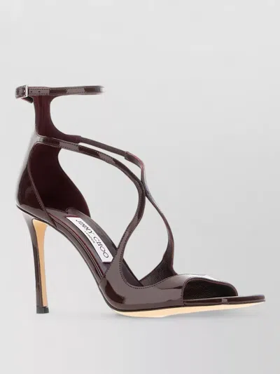 Jimmy Choo Azia Leather Patent Strappy Open Toe Pumps In Multi
