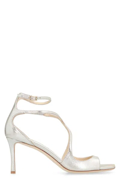 Jimmy Choo Gleaming Open-toe Sandals With Delicate Ankle Strap In Silver