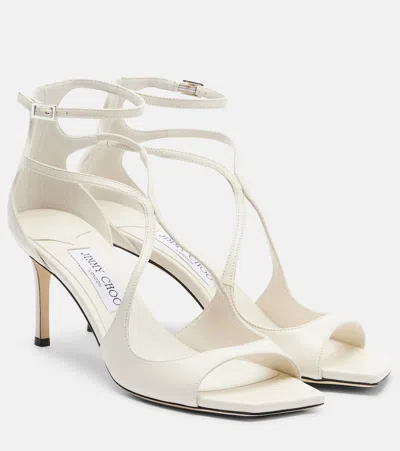 Jimmy Choo Azia 95 Patent Leather Sandals In Neutral