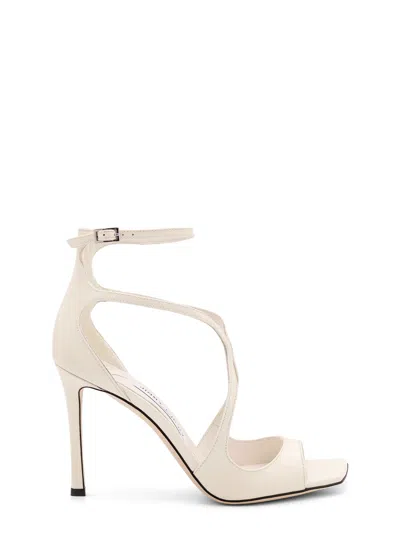 Jimmy Choo Azia Patent Leather Sandals In White