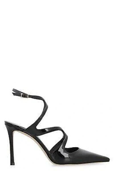 Pre-owned Jimmy Choo Azia Patent Leather Slingback Pumps In Black