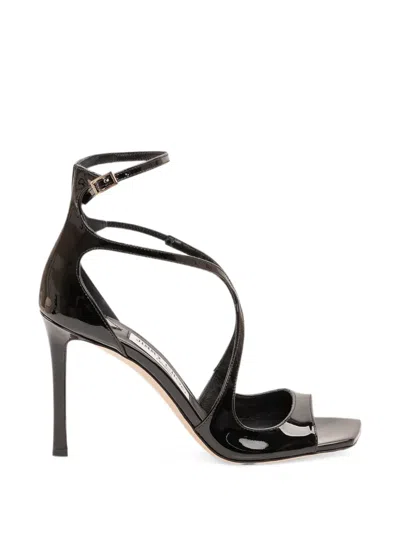 Jimmy Choo Azia Patent-finish Sandals In Black