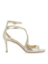 Jimmy Choo Azia 95 Glittered Sandals In Gold