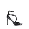 Jimmy Choo Womens Black Azia 110 Strappy Patent Leather Sandals