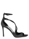 Jimmy Choo Square-headed High-heeled Sandals In Black