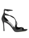 Jimmy Choo Square-headed High-heeled Sandals In Black