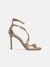 Jimmy Choo 'azia' Silver Leather Sandals In Silver