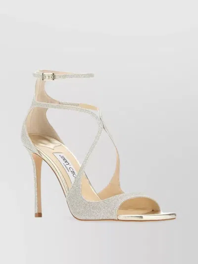 Jimmy Choo Azia Sparkle 95 Sandals In Pastel