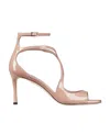 Jimmy Choo Azia 95mm Leather Metallic Sandals In Nude