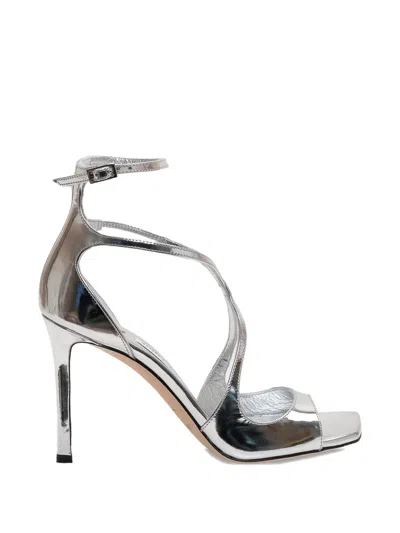 Jimmy Choo Women Azia 95 Patent Leather Sandals In Silver