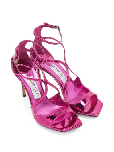 Pre-owned Jimmy Choo Azia Strappy Sandals In Pink