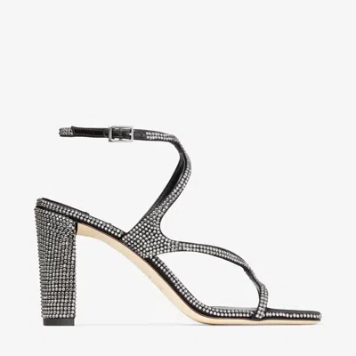 Jimmy Choo Azie 85mm Crystal Sandals In Black