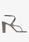 Jimmy Choo Azie 85mm Crystal Sandals In Black