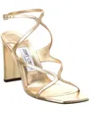 Jimmy Choo Azie 85 Metallic Leather Sandals In Gold