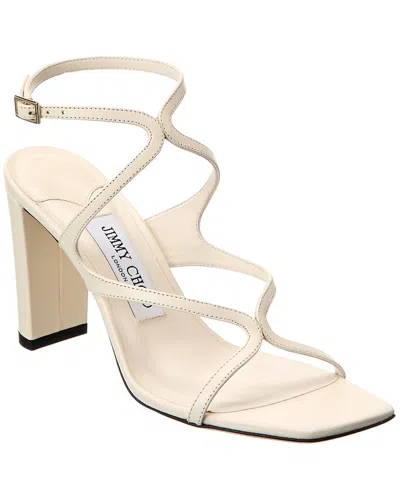 Jimmy Choo Azie 85 Leather Sandal In White