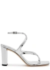 Jimmy Choo Mirror Effect Leather Sandal Silver Color In Silver